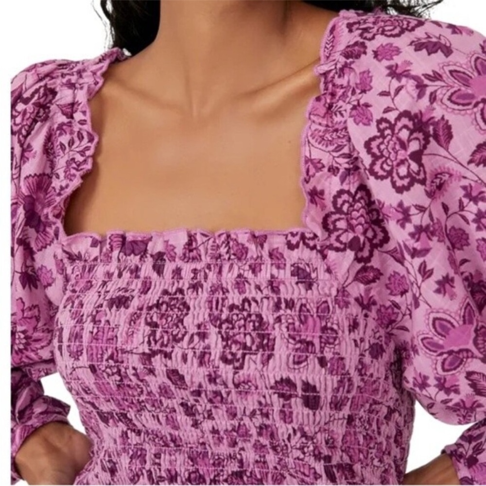 NWT Free People Smock It To Me Long Puff
Sleeve Mini Dress - Picture 6 of 13